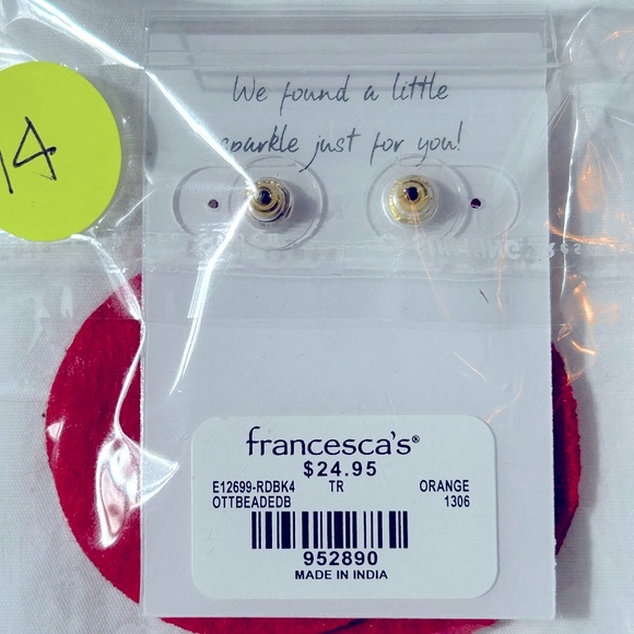 Basketball Seed Beaded Drop Earrings - Picture 2 of 3